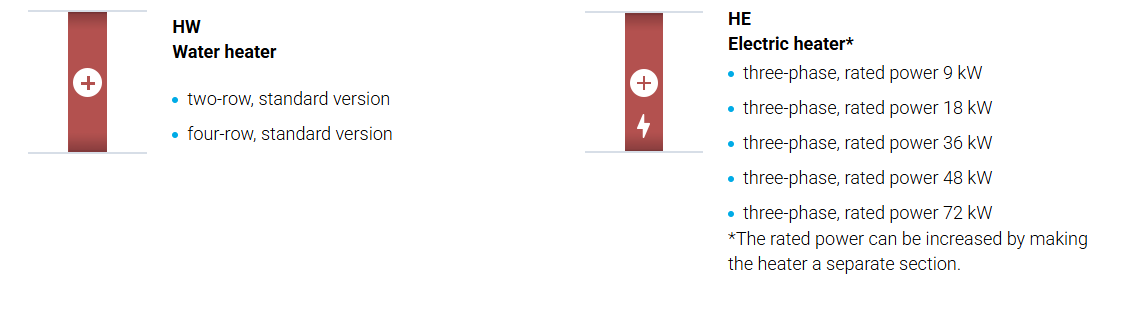 ADDITIONAL OPTIONS. HEATING