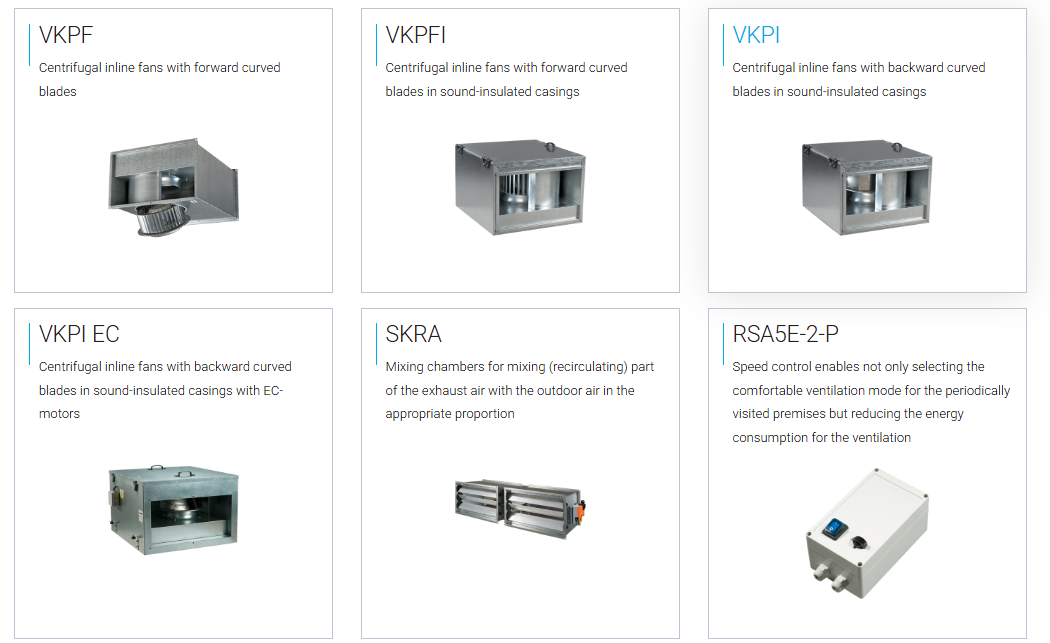 Energy saving inline units X-VENT SERI2