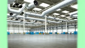 Nhà xưởng hiện đại với hệ thống thông gió và cách nhiệt.