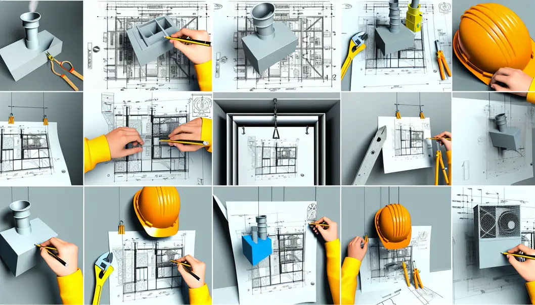 Kỹ sư đang thực hiện kiểm tra và bảo trì hệ thống thông gió sau khi thi công.